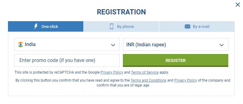 1xBet Registration