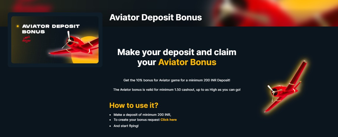 Aviator Deposit Bonus