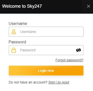 Sky247 Login Process