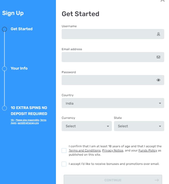 Casilando Registration Steps