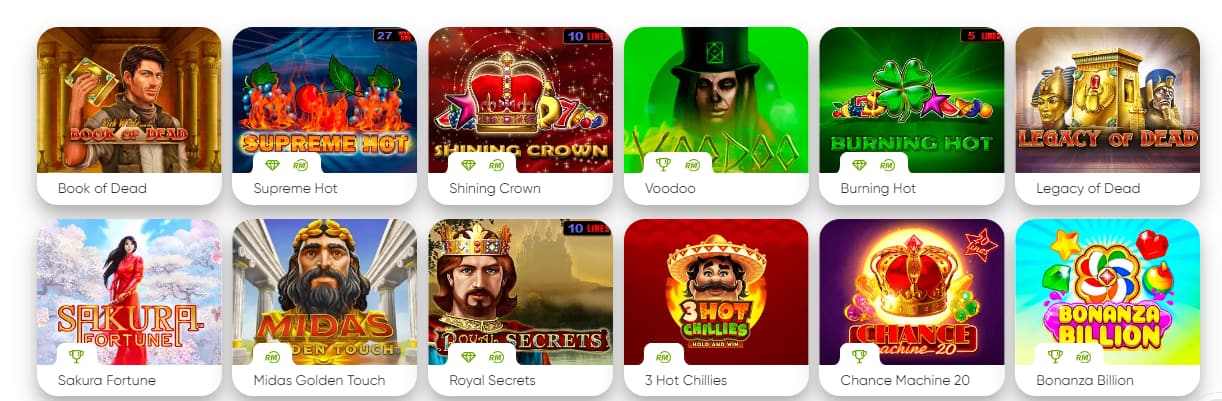 Games at Fresh Casino 