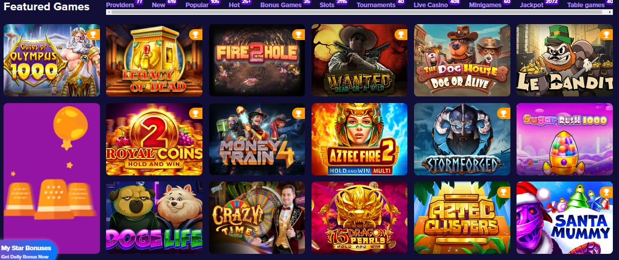 Stelario Casino Games