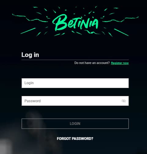 Betinia Login Steps